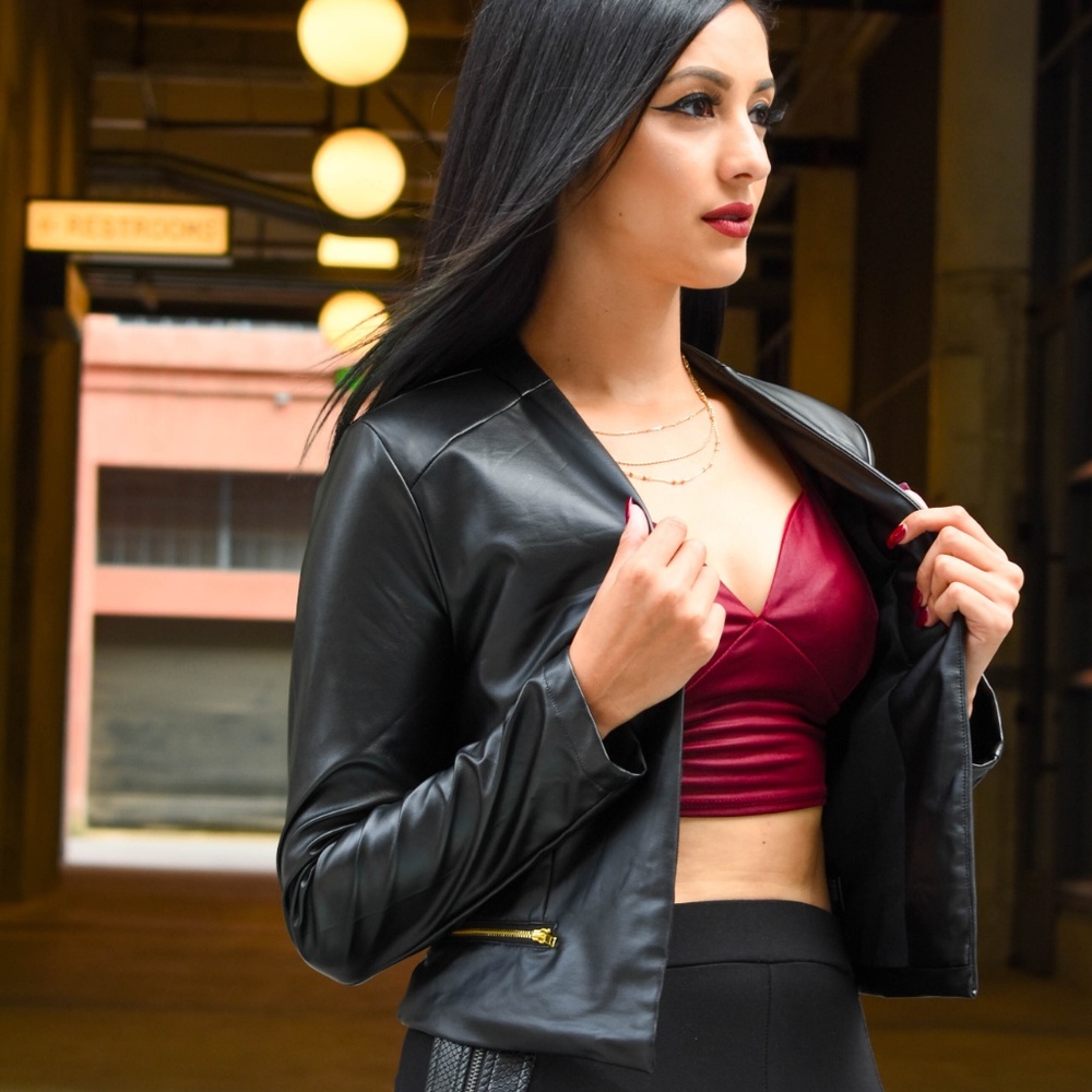 Take Risk Faux Leather Jacket